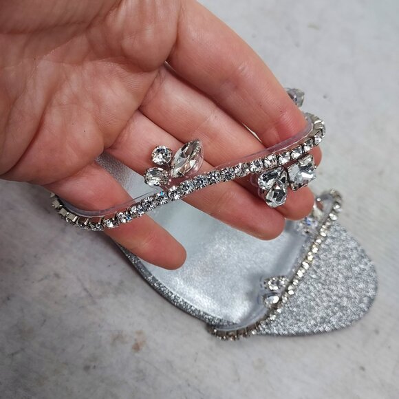 Christian Louboutin Silver Just Queen Crystal Bridal Wedding Heel Sandal - Picture 5 of 15